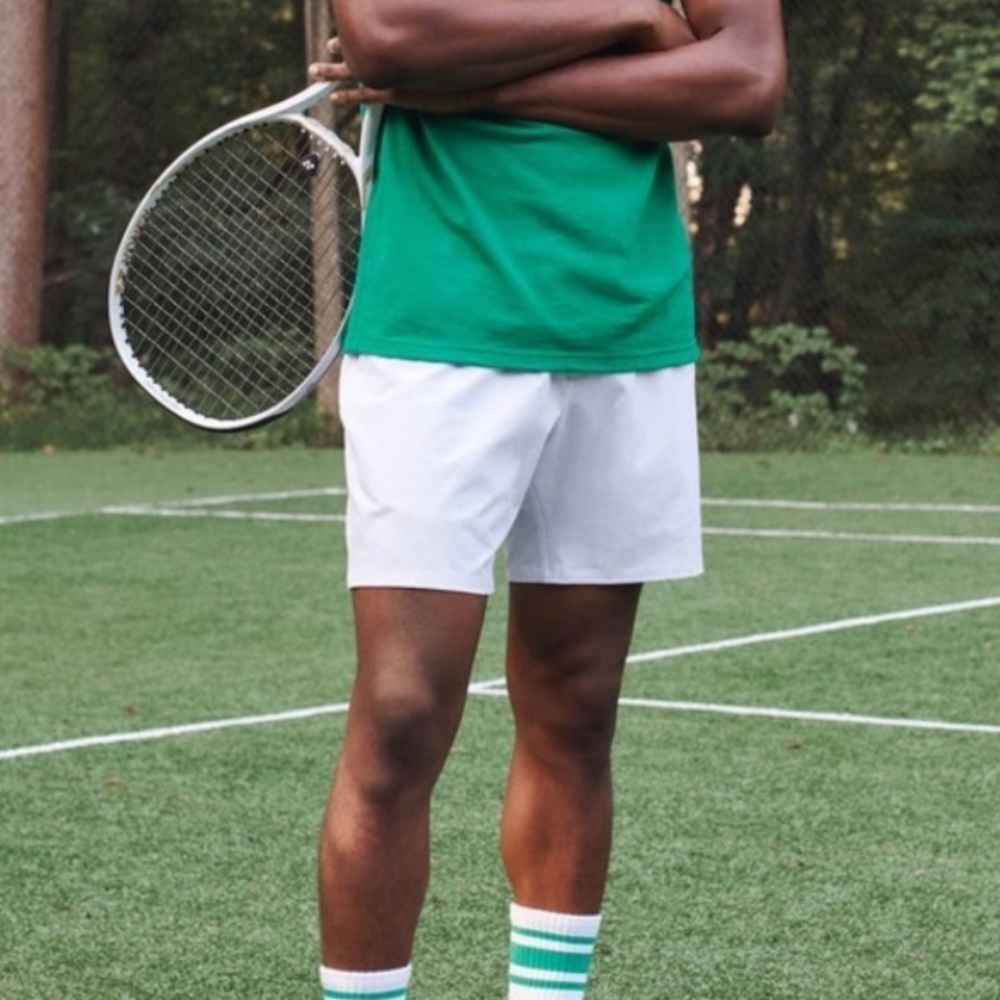 NWT Flint Park Men's Advantage Short (UnLined) in White Tennis Casual